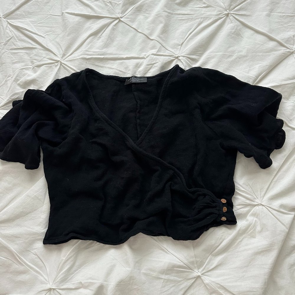 Zara Black Wrap Blouse